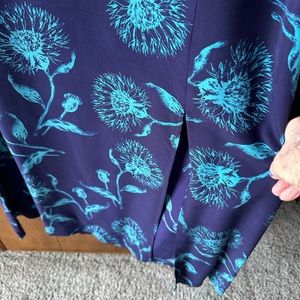 Plum with turquoise print 100% silk dress and plum silk short matching jacket